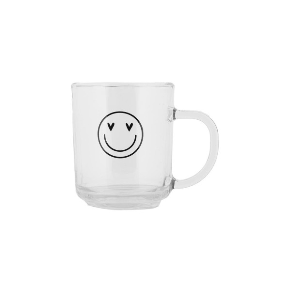 Clayre & Eef Theeglas hartjes ogen 200ml