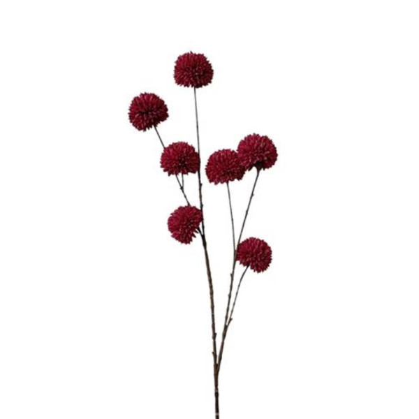Kunsttak pompom bordeaux 98cm