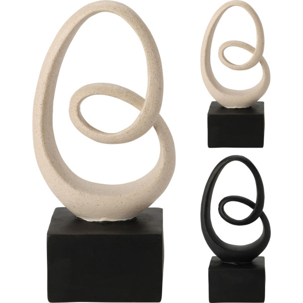 Ornament rond op voet 2 ass. kleur