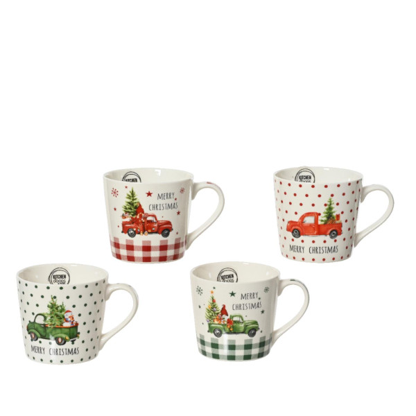 Kerstmok porselein Ø9,8xH8,8cm