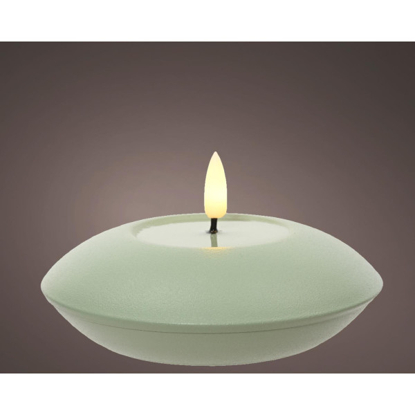 LED buiten kaars ijzer H6.5cm groen